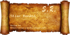 Stier Renátó névjegykártya